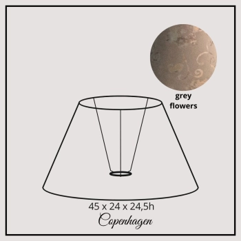 Copenhagen 45cm grey flowers velvet